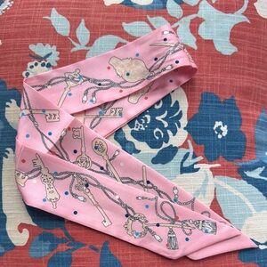 Gift new hair tie bag wrap Pink Scarf silky Key Design